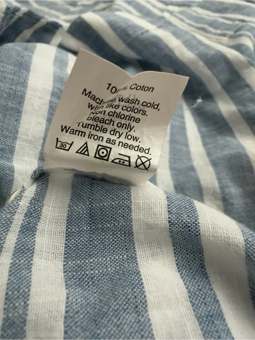 J.Crew Perfect Fit blue striped button up shirt 100% cotton 2017